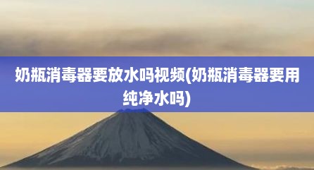 奶瓶消毒器要放水吗视频(奶瓶消毒器要用纯净水吗)