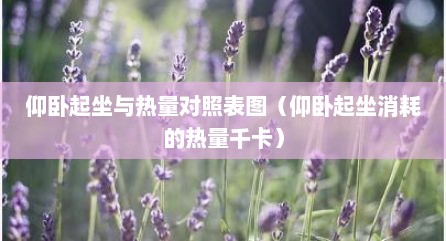 仰卧起坐与热量对照表图（仰卧起坐消耗的热量千卡）