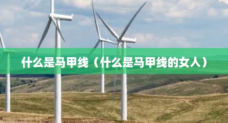 什么是马甲线（什么是马甲线的女人）