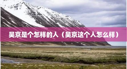 吴京是个怎样的人（吴京这个人怎么样）