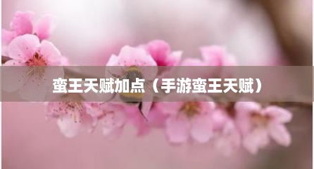 蛮王天赋加点（手游蛮王天赋）