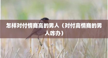 怎样对付情商高的男人（对付高情商的男人咋办）