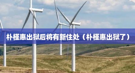 朴槿惠出狱后将有新住处（朴槿惠出狱了）