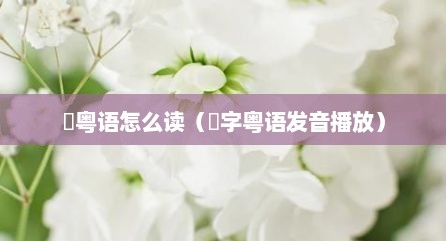 炘粤语怎么读（炘字粤语发音播放）