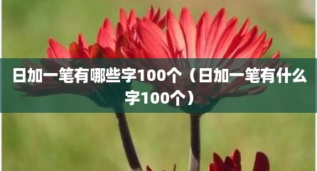 日加一笔有哪些字100个（日加一笔有什么字100个）