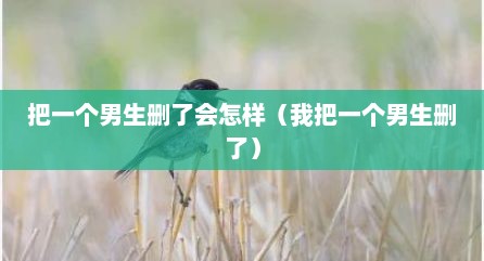 把一个男生删了会怎样（我把一个男生删了）