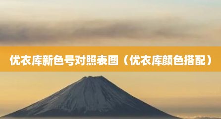 优衣库新色号对照表图（优衣库颜色搭配）