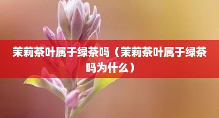 茉莉茶叶属于绿茶吗（茉莉茶叶属于绿茶吗为什么）