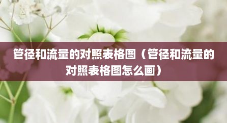 管径和流量的对照表格图（管径和流量的对照表格图怎么画）