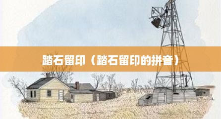 踏石留印（踏石留印的拼音）