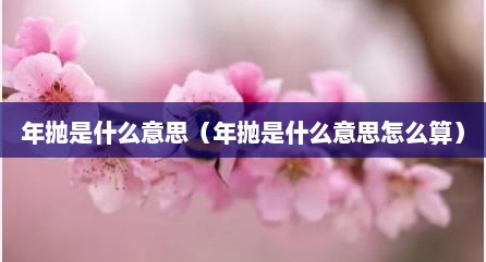 年抛是什么意思（年抛是什么意思怎么算）