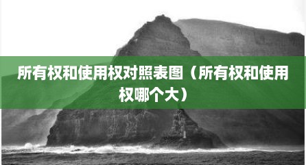 所有权和使用权对照表图（所有权和使用权哪个大）