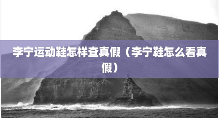 李宁运动鞋怎样查真假（李宁鞋怎么看真假）