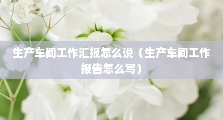 生产车间工作汇报怎么说（生产车间工作报告怎么写）