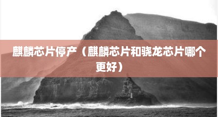 麒麟芯片停产（麒麟芯片和骁龙芯片哪个更好）