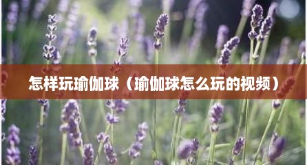 怎样玩瑜伽球（瑜伽球怎么玩的视频）