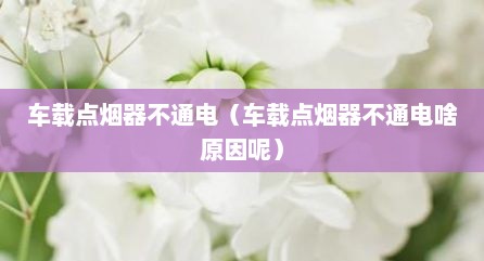 车载点烟器不通电（车载点烟器不通电啥原因呢）