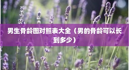 男生骨龄图对照表大全（男的骨龄可以长到多少）