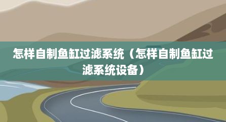 怎样自制鱼缸过滤系统（怎样自制鱼缸过滤系统设备）