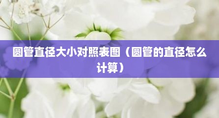 圆管直径大小对照表图（圆管的直径怎么计算）