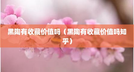 黑陶有收藏价值吗（黑陶有收藏价值吗知乎）