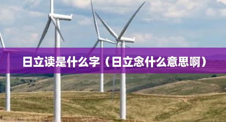 日立读是什么字（日立念什么意思啊）