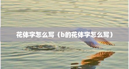花体字怎么写（b的花体字怎么写）
