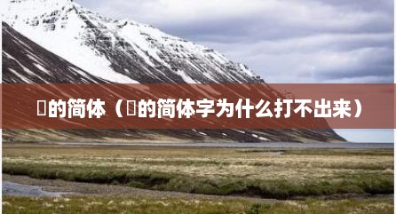 緌的简体（緌的简体字为什么打不出来）