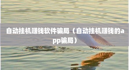 自动挂机赚钱软件骗局（自动挂机赚钱的app骗局）