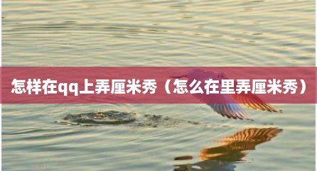 怎样在qq上弄厘米秀（怎么在里弄厘米秀）