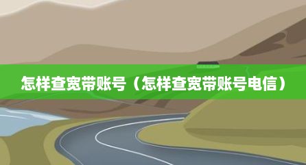 怎样查宽带账号（怎样查宽带账号电信）