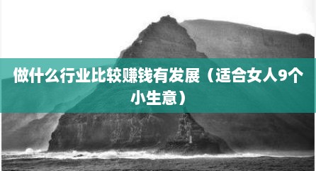 做什么行业比较赚钱有发展（适合女人9个小生意）