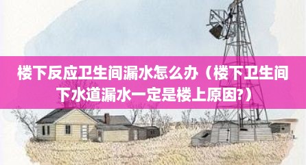 楼下反应卫生间漏水怎么办（楼下卫生间下水道漏水一定是楼上原因?）