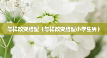 怎样改变脸型（怎样改变脸型小学生男）