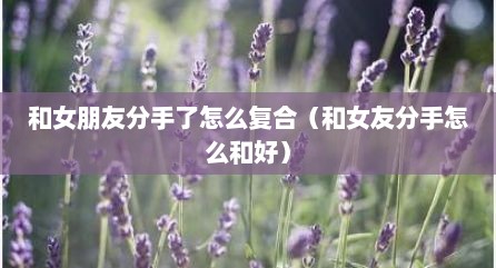 和女朋友分手了怎么复合（和女友分手怎么和好）