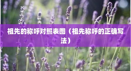 祖先的称呼对照表图（祖先称呼的正确写法）