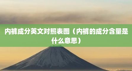 内裤成分英文对照表图（内裤的成分含量是什么意思）