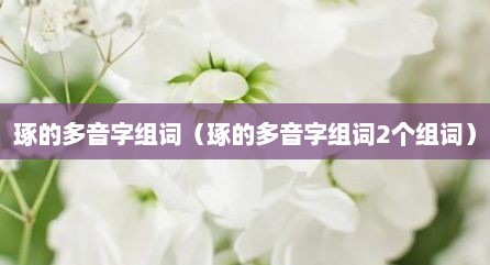 琢的多音字组词（琢的多音字组词2个组词）