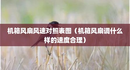 机箱风扇风速对照表图（机箱风扇调什么样的速度合理）
