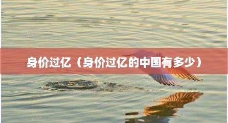 身价过亿（身价过亿的中国有多少）
