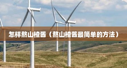 怎样熬山楂酱（熬山楂酱最简单的方法）