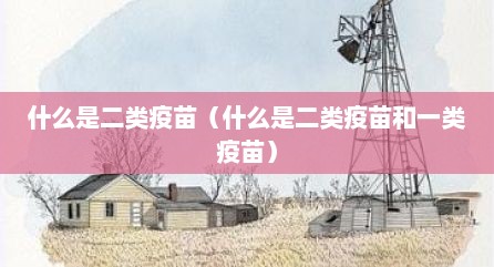 什么是二类疫苗（什么是二类疫苗和一类疫苗）