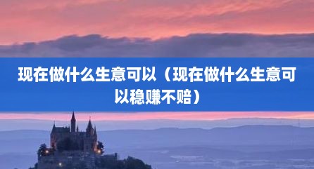 现在做什么生意可以（现在做什么生意可以稳赚不赔）