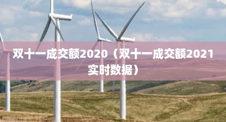 双十一成交额2020（双十一成交额2021实时数据）