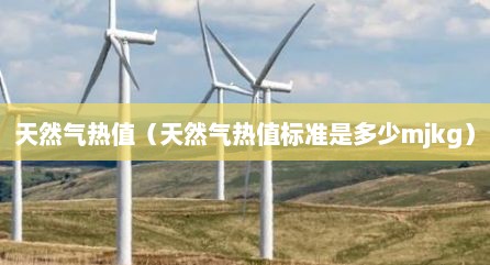 天然气热值（天然气热值标准是多少mjkg）