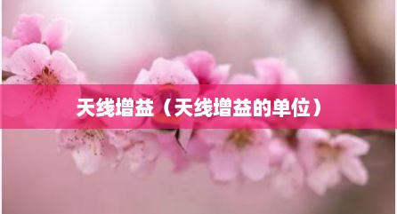 天线增益（天线增益的单位）