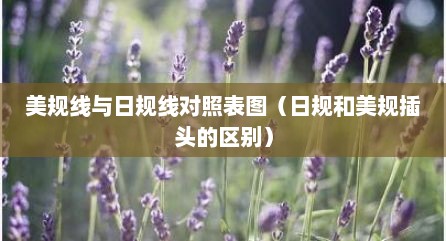 美规线与日规线对照表图（日规和美规插头的区别）
