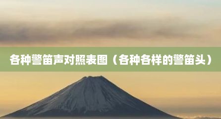 各种警笛声对照表图（各种各样的警笛头）