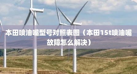 本田喷油嘴型号对照表图（本田15t喷油嘴故障怎么解决）