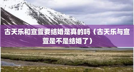 古天乐和宣萱要结婚是真的吗（古天乐与宣萱是不是结婚了）